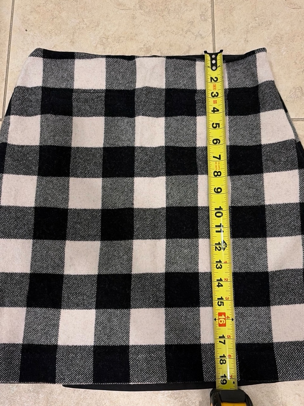 Talbots Black and White Buffalo Plaid Mini Skirt - Picture 7 of 8